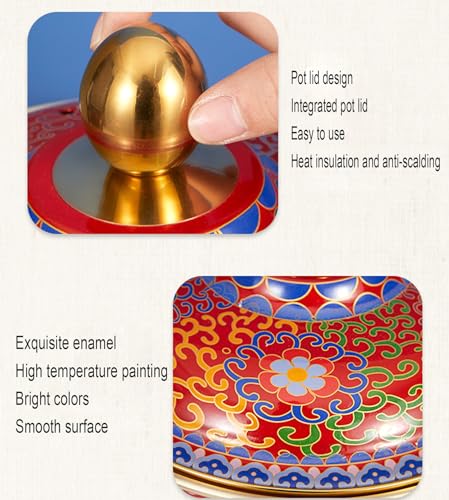 Olla pequeña para una persona de cobre esmaltado cloisonné miniatura 4