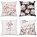 Federa per Cuscino Floreale 45x45 cm Fodere Cuscino Moderno Semplice Morbido Moderna Copricuscini Decorativi in Velluto per Divano Casa Soggiorno Camera da Letto Decorazione Della Casa, 4 Pezzi