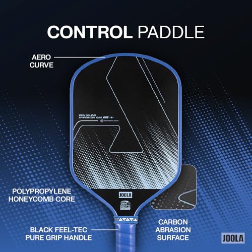 Image of JOOLA Ben Johns CAS 16mm Carbon Fiber Pickleball Paddle - CAS Surface Tech - Control & Power Paddle - USAP Approved - Aero Curve - Feel-Tec Pure Grip - NFC Chip