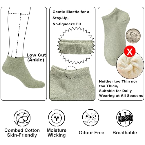 Image of Womens Ankle Socks Cotton No-Show Comfortable Low-Cut Liner Kraft Paper Gift Box