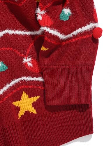 ZAFUL Women Men Ugly Christmas Pullover Sweaters Couple Crew Neck Long Sleeve Knit Xmas Holiday Jumper4
