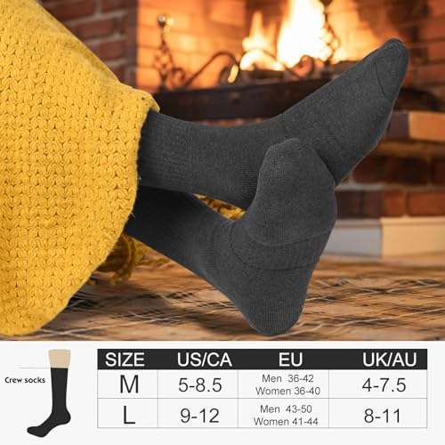 Image of 360 Cushioned Thermal Crew Socks Men Women, Thick &Warm Boot Sports Socks Hunting Sking Hiking Home Work Outdoor