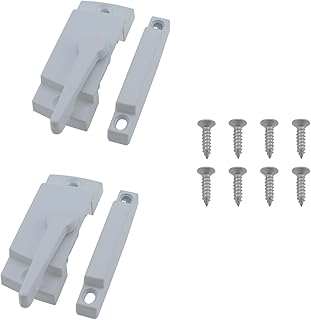 Sash Lock RLECS 2PCS White Single Unit Sliding Window Sash Locks for Both Single and Double Hung Windows, Cam Sash Locks