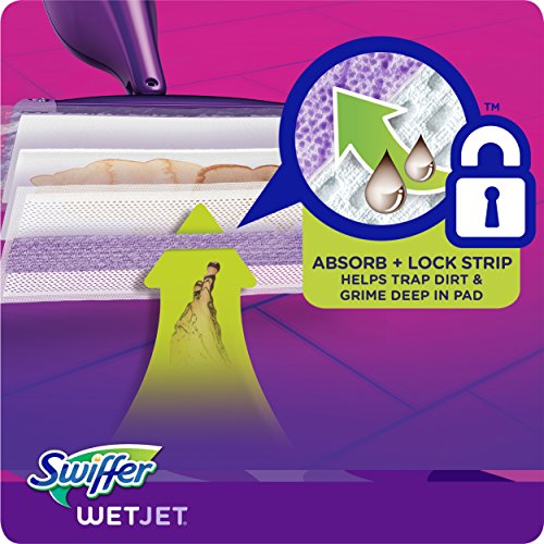 Image of Swiffer WetJet Hardwood Floor Cleaner, Spray Mop Pad Refill, Multi Surface, 12 Count (Packaging May Vary)