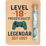 MOAZIFI 18. Geburtstag Mädchen, Geburtstagskarte 18. Geburtstag Junge, Komplettes Geldgeschenkset Mit Holzplatte Und Reagenzglas, Einzigartiges Geschenk Für Teenager