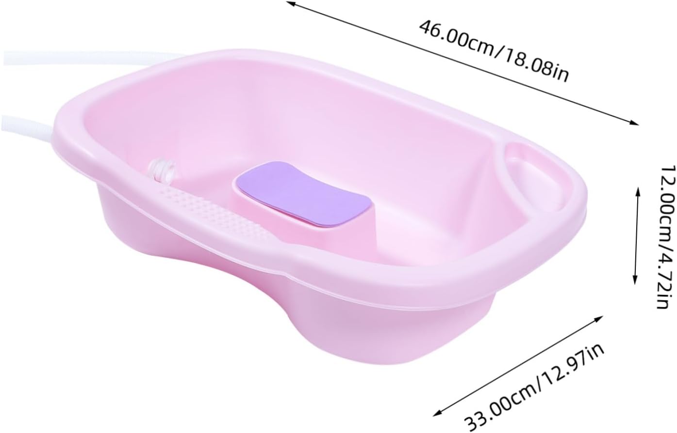 Ipetboom Portable Hair Washing Basin for Bedridden Plastic Shampoo Bowl for Elderly and Thickened Design for Comfortable Hair Care for Home Use and Bedside Washing