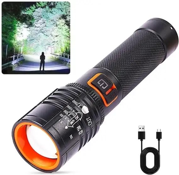 LED Flashlight, Bright 2000 Lumens Tactical Flashlights High Lumens with 5 Modes, Waterproof Zoomable Flash Light for Outdoor, for Emergency Student Dorm Camping Essentials Camper Gear-image-49