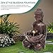 Autodaya 18.9in Buddha Water Fountain Outdoor, Zen Style Handcrafted Sculpted Garden Fountain with LED Lights & Pump, Soothing Water Feature for Tranquil Patio, Yard, Blcony, Porch or Home Decor
