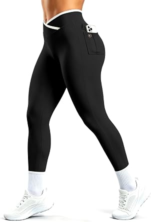 SEASUM Womens High - Waist Cargo Leggings with Pockets, Butt Lifting Yoga Pants for Gym, Workout & Casual Wear