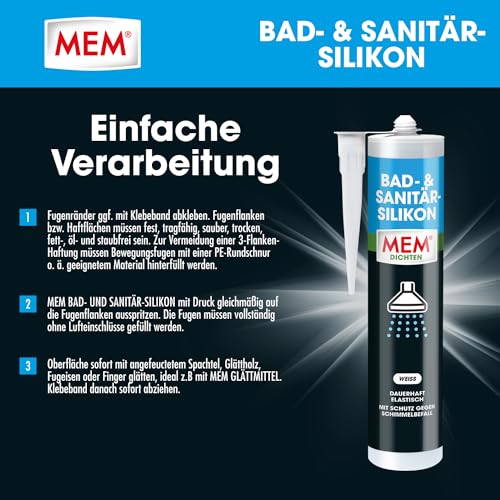 Sanitärsilikon MEM Bad- und Sanitär-Silikon für Abdichtungen