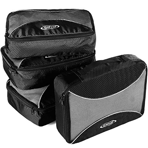 G4Free Packing Cubes Value Set for Travel Luggage Organizers - 4 pcs (A-Black)