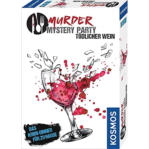 KOSMOS 695125 Murder Mystery Party - Tödlicher Wein, Das Krimi-Dinner für zu Hause, Komplett-Set für genau 6 - 8 Personen ab 16 Jahren, Partyspiel