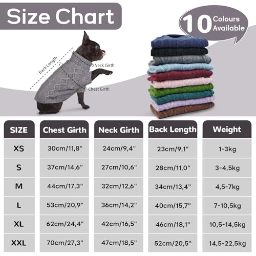 Hjumarayan Hundepullover Grosse Hunde - Hundepullover mit Geschirrloch, Pullover Hund Warme Strickpullover, Winter Hundepulli mit Beinen, Pullover für Große Hunde (Grau XL)