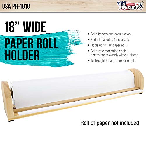 Us Art Supply 18 Inch Wooden Tabletop Easel Paper Roll Holder & Dispenser #TOP1