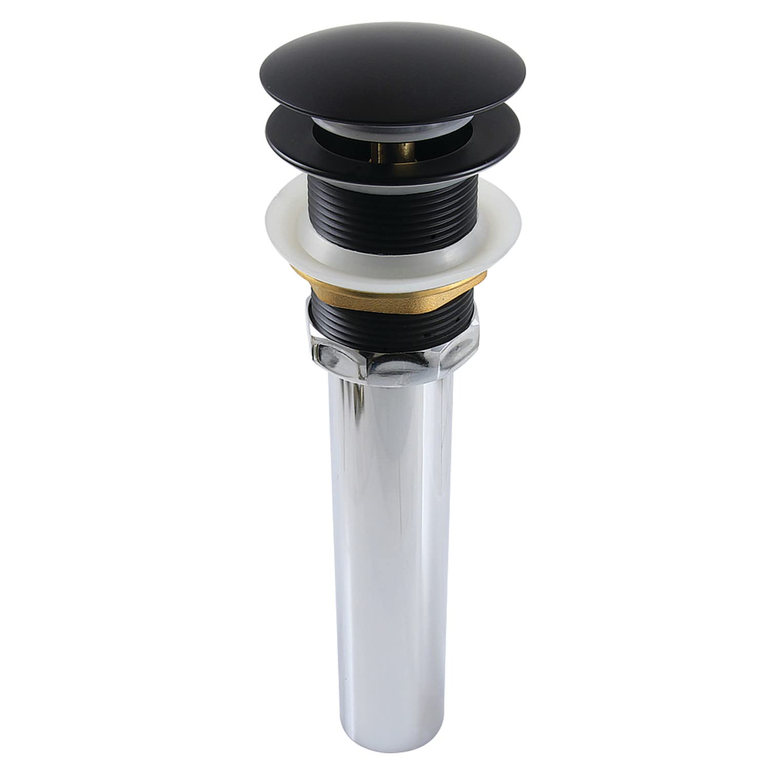 Bonde pop-up en laiton anti-fuite Kingston Brass noir mat pour grand évier en fonte