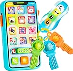 JOYIN Car Keys & Phone Toys for Baby with Sound, Toddlers Key Toy, Baby Sensory Learning Toy with Music & Lights, Educational Gifts for Boys Girls 10+ Months Easter Toy Gifts, Toddler Toys