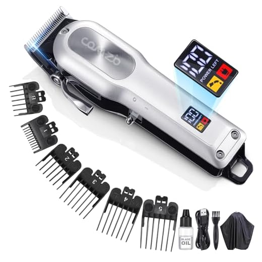 COMZIO Hair Clippers for Men, Cordless Barber Clippers Professional Hair Cutting Kit,Rechargeable Beard Trimmer, Home Haircut & Grooming Set with Large LED Display & High-Performance Electric Clippers
