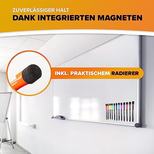 Whiteboard Marker JAWAonline, 12 Stück abwischbare Stifte