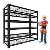Gruocso 6-Tier Heavy Duty Storage Rack, 4200 lbs Capacity, Adjustable Metal Shelving Unit for Garage, Kitchen, Pantry, Basement, Bathroom, Laundry