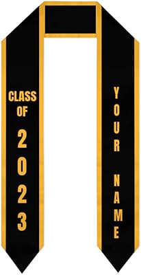 DABOYOZHZH Custom Your Name Class of 2023 Graduation Sash Stole Shawls Graduate Shawl Wraps Scraf For International Study Gifts
