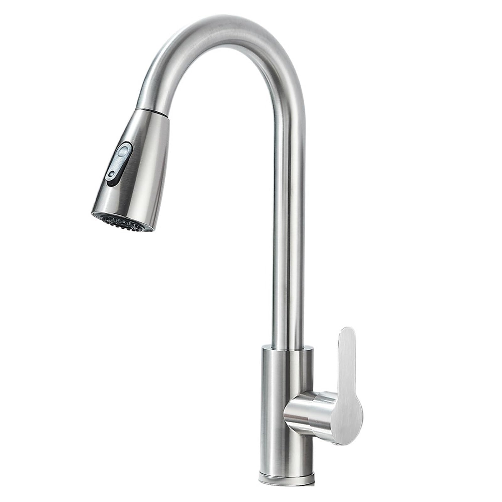 Rrypbovg Color1 Pull Out Faucet Kitchen Sink Faucets Stainless Steel Pull Out Water Tap Deck Mounted Mixer Stream Sprayer Head Hot Cold Taps(Color1)