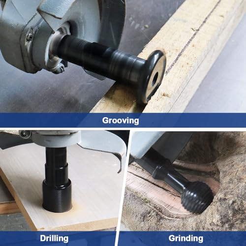 Image of Woodworking Rotary Burr Set - 3pcs Wood Carving Burrs Drill Bit Milling Tool Groving Cutter with 5 /8 inch-11 Thread for Carving Grinding Engraving Reaming Groving