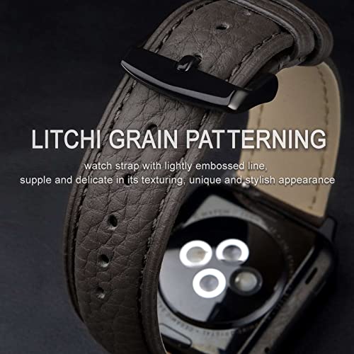 Image of ANNEFIT Watch Band 22mm, Quick Release Textured Padded Leather Straps with Black Buckle for Men and Women (Dark Grey)