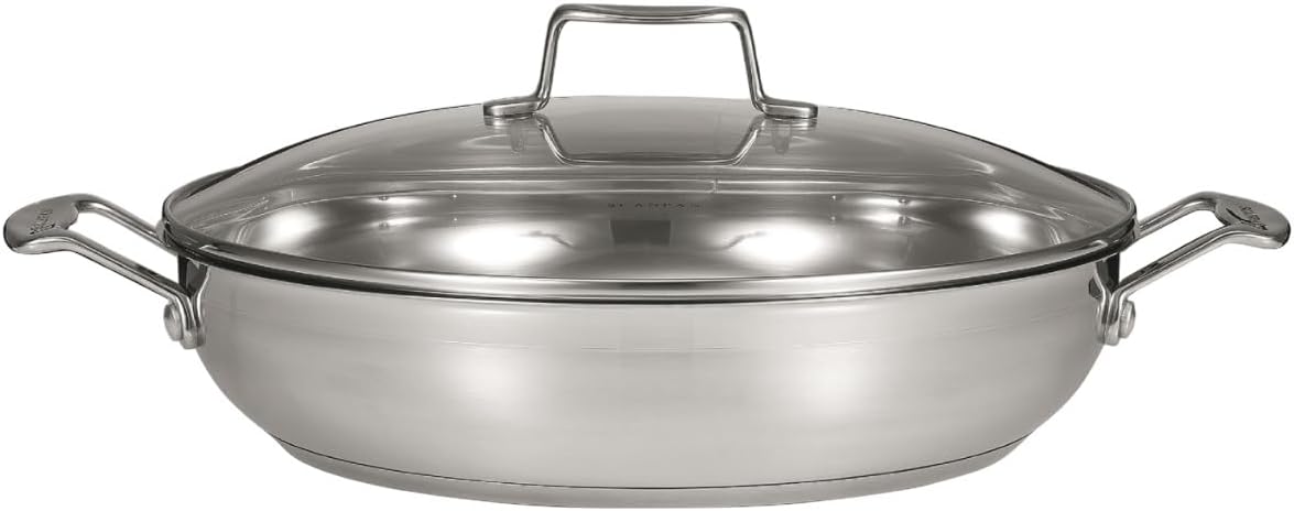 SCANPAN Impact 12.5” Chef Pan with Lid - Made of Durable 18/10 Stainless Steel - Dishwasher & Oven Safe
