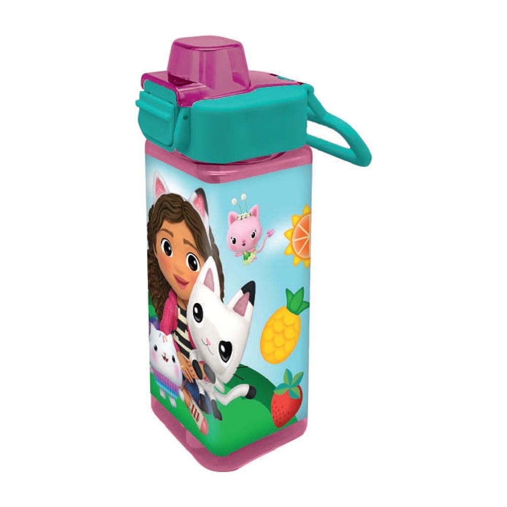 Gabbys Dollhouse Drinking Bottle with Click Closure [500 ml], Colourful