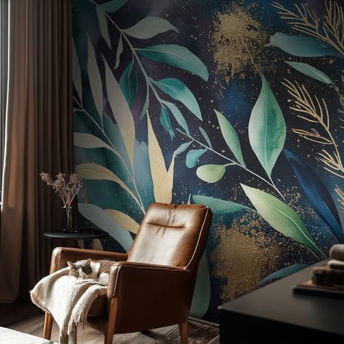 Papel pintado moderna decoración de pared para sala de estar con hojas botánicas 3