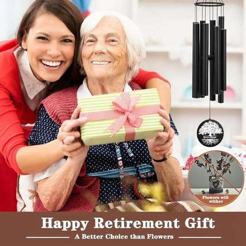 Image of Personalized Retirement Wind Chimes for Outside, 36 inch Happy Retirement Gift for Women, Men, Coworker, Colleague, Boss, Teacher, Nurse, Friend, Going Away Garden Patio Decor