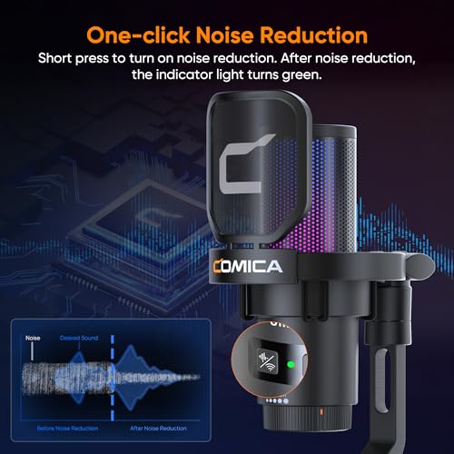 Image of comica EJoy Uni Pro Wireless USB Microphone with USB C Receiver,RGB Condenser Microphone for Streaming /Podcasting /YouTube /Vocal Recording