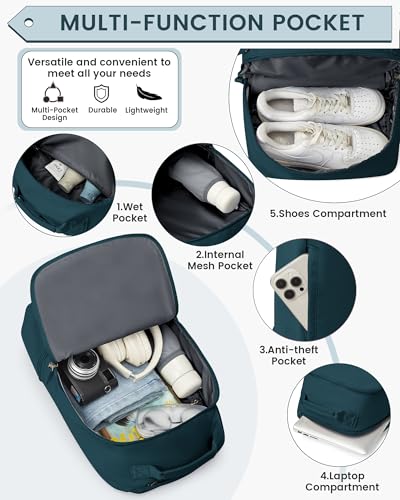 Image of Gym Backpack for Women, Gym Bag with Shoe Compartment, Water Resistant Lightweight Sports Yoga Travel Backpack with Wet Pocket,Cheer Backpack,Blue