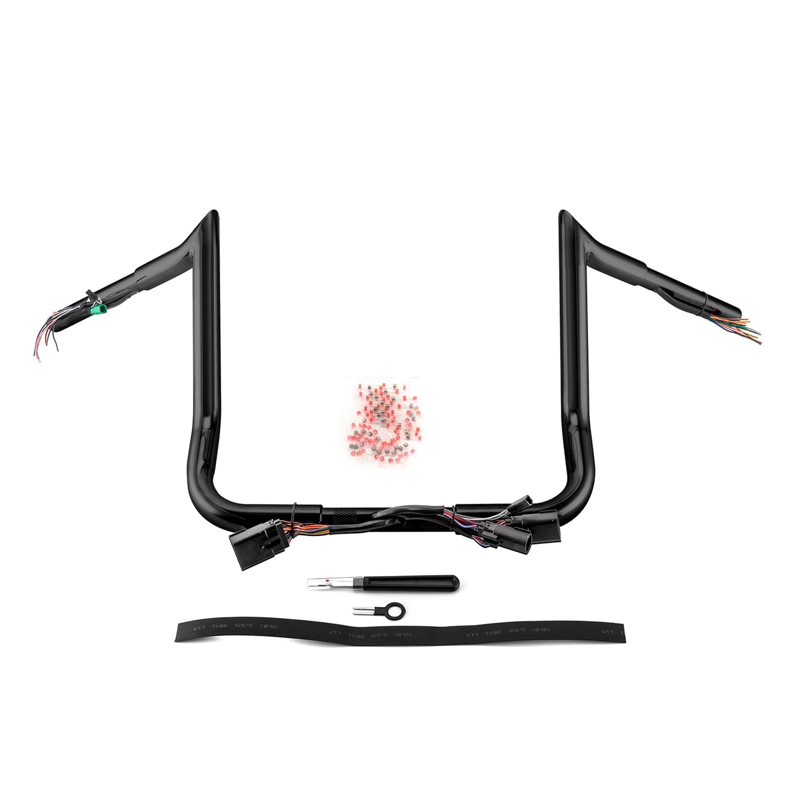 KEMIMOTO 12" Rise Ape Hanger Handlebar For Harley Electra Glide, Street Glide, Ultra Limited (1-1/4")