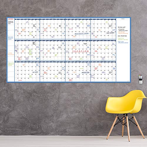 Large Dry Erase Wall Calendar - 38" x 72" - Undated Blank Reusable Yearly Calendar - Giant Whiteboard Annual Poster - Laminated Office Jumbo 12 Month Calendar - Thumbnail 7