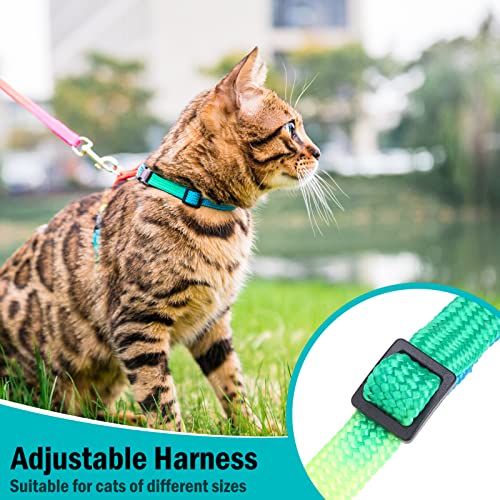 Pupteck Adjustable Cat Harness Nylon Strap Collar With Leash (Colorful) #TOP4