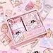 Draupnir Kawaii Pink Cute Cat Scrapbook Kit, Bullet Junk Journal Kit with Journaling/Scrapbooking Supplies, Stationery, A6 Grid Notebook Graph Ruled Pages.DIY Gift for Teen Girl Kid Women.