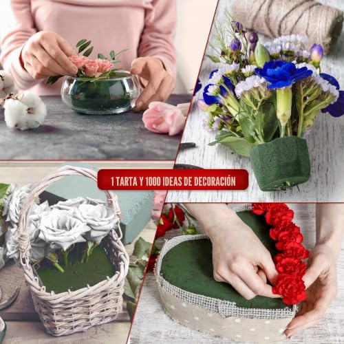 Miniatura 6 de Masilla Redonda Para Flores, 2 Unidades, 16 X 3,5 Cm, Musgo, Tartas Para Arreglos Florales, Esponja Para Manualidades Para Celebraciones, Coches, Bodas, Regalos Producido En Alemania