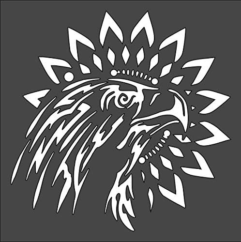 Hawk Mandala Logo Stencil Reusable Sturdy Flexible Clear Plastic 1-5.5x5.5 in Arts and Crafts Material Scrapbooking for Airbrush Painting Drawing