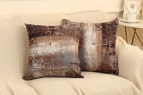Onelz Brown Throw Pillows And Grey Throw Pillows Decorative Pillow Covers For Couch Two Sides Printed, Fashion Style Zippered Cushion 16 X 16 Pillow Cover Set Of 2,Brown And Grey #TOP1