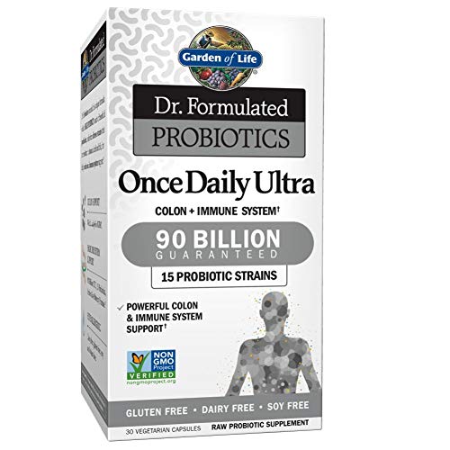Garden of Life Dr. Formulated Adult Probiotics Once Daily Ultra, Acidophilus Probiotic Colon, Digestion, Immune System Support, Gluten Free, 30 Vegetarian Capsules (Shipped Cold) - Packaging May Vary