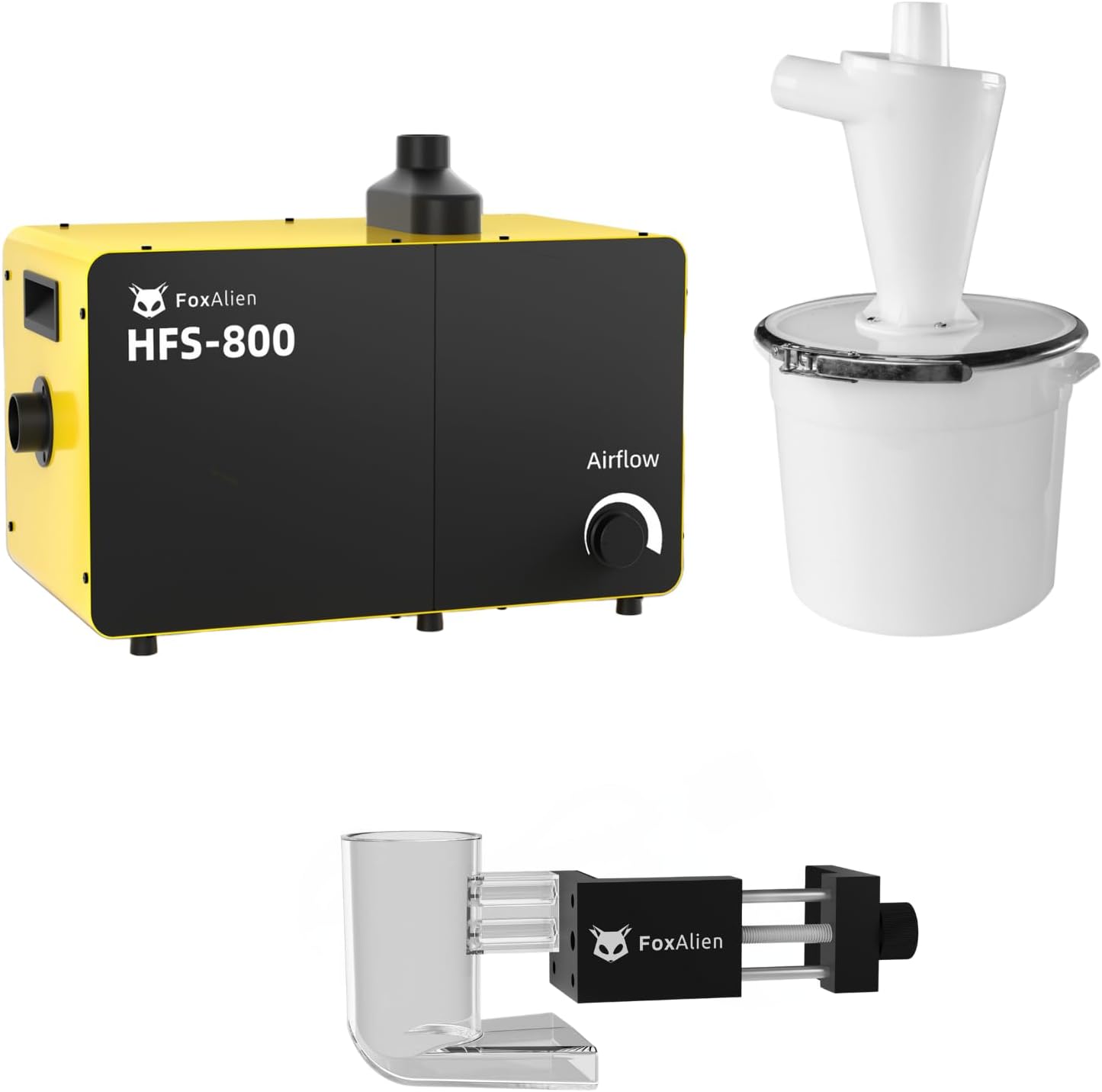 FoxAlien 800W Dust Collector HFS-800 with Dust Separator + Smoke Fume Extractor