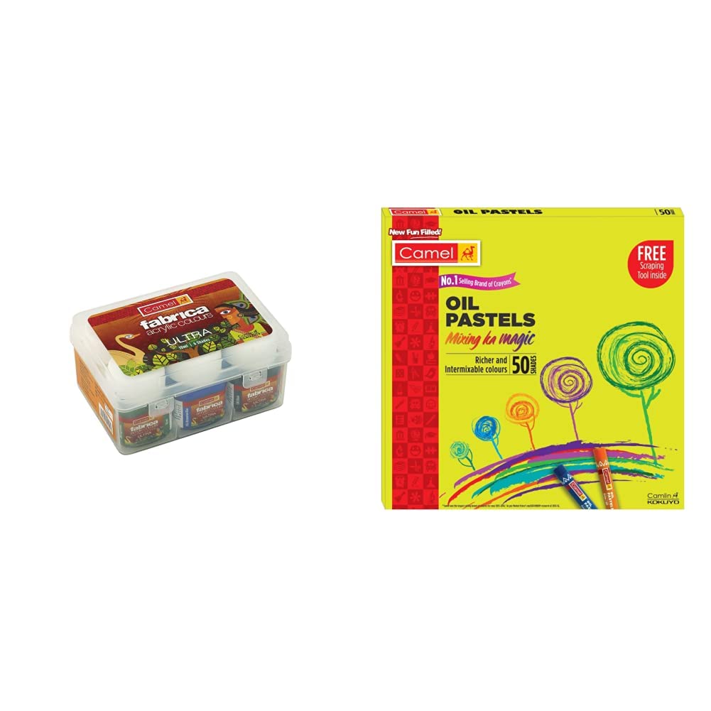 Camlin Kokuyo Fabrica Acrylic Ultra Colors - 10Ml Each, 6 Shades & Camlin Kokuyo Oil Pastel (50 Shades) (B08KT3FTZZ) Amazon Price History, Amazon Price Tracker