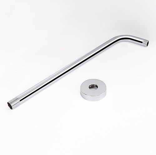 Miniatura 7 de Brazo de ducha HarJue con brida y cinta de teflón, brazo de extensión de tubo de ducha montado en la pared de acero inoxidable 304 para cabezal
