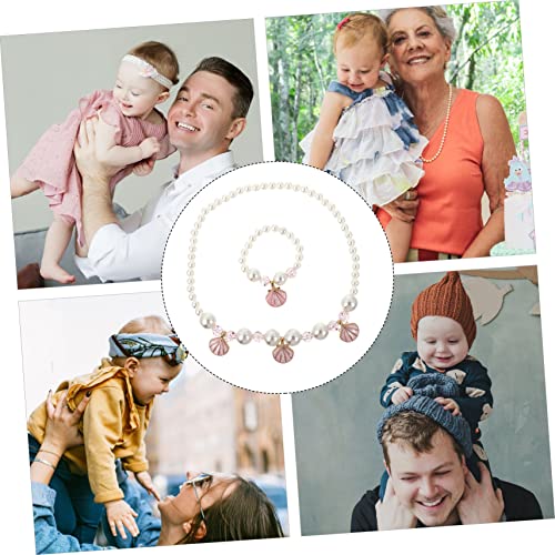 ABOOFAN Pulseira De Pérolas Falsas Enfeites De Menina Joias De Menina Pulseiras De Miçangas Colar E