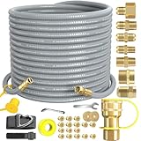 NQN 48FT 1/2" ID Natural Gas Hose with Quick Connect Fitting for BBQ, Grill, Pizza Oven, Patio Heater. for Weber, Char-Broil, Pizza Oven, Patio Heater,NG Grill and Natural Gas Conversion Kit