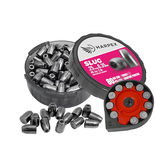 Harpex Slug .25 Cal Airgun Pellets – 40.1 Grain Hollow Point Heavy – High Impact & Expansion – Premium Lead Pellets for Target Shooting, Long-Range Practice & Consistent Accuracy (80 Count) by HARPEX - Image 3