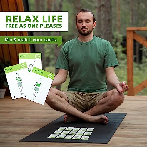 Yoga Exercise Cards-Yoga Poses Poster Workout Cards for Women, Yoga Stuff Set of 70 Flash Cards for Home & Gym