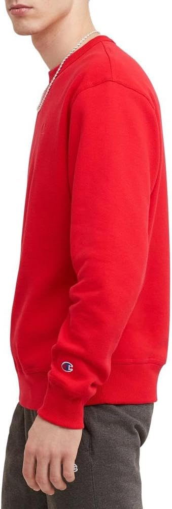 Champion Men's Men's Crewneck Fleece Sweatshirt, Standard Fit, Midweight, C Logo, Available in Regular and Big & Tall