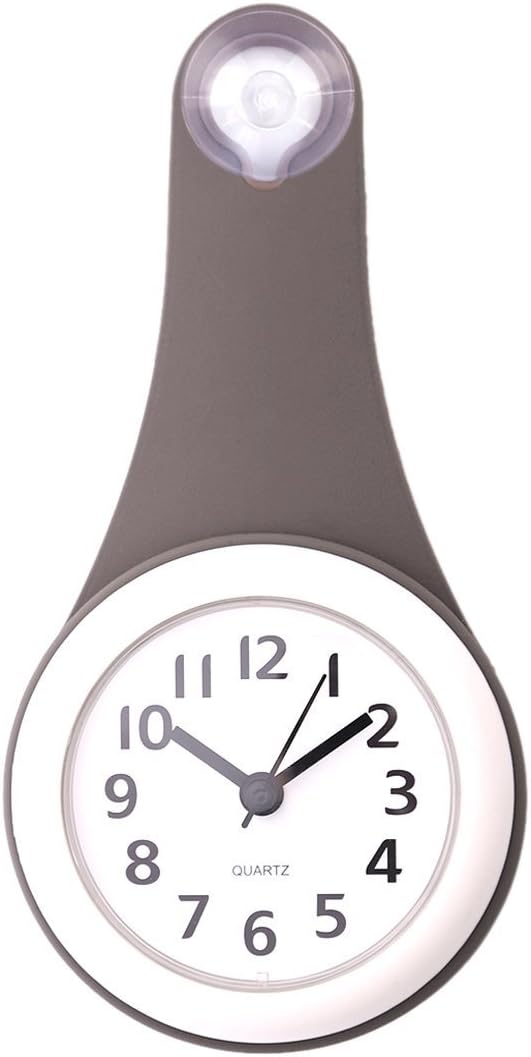 Wall Clock Waterproof For Kitchen Bathroom Shower Hanging Round Clock Water Resistance with Suction Cup
